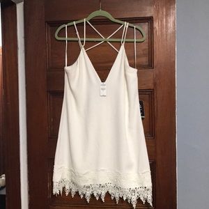 Express crisscross spaghetti strap mini dress